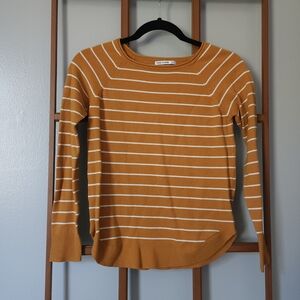 Pink Clover Goldenrod and Cream Striped Top